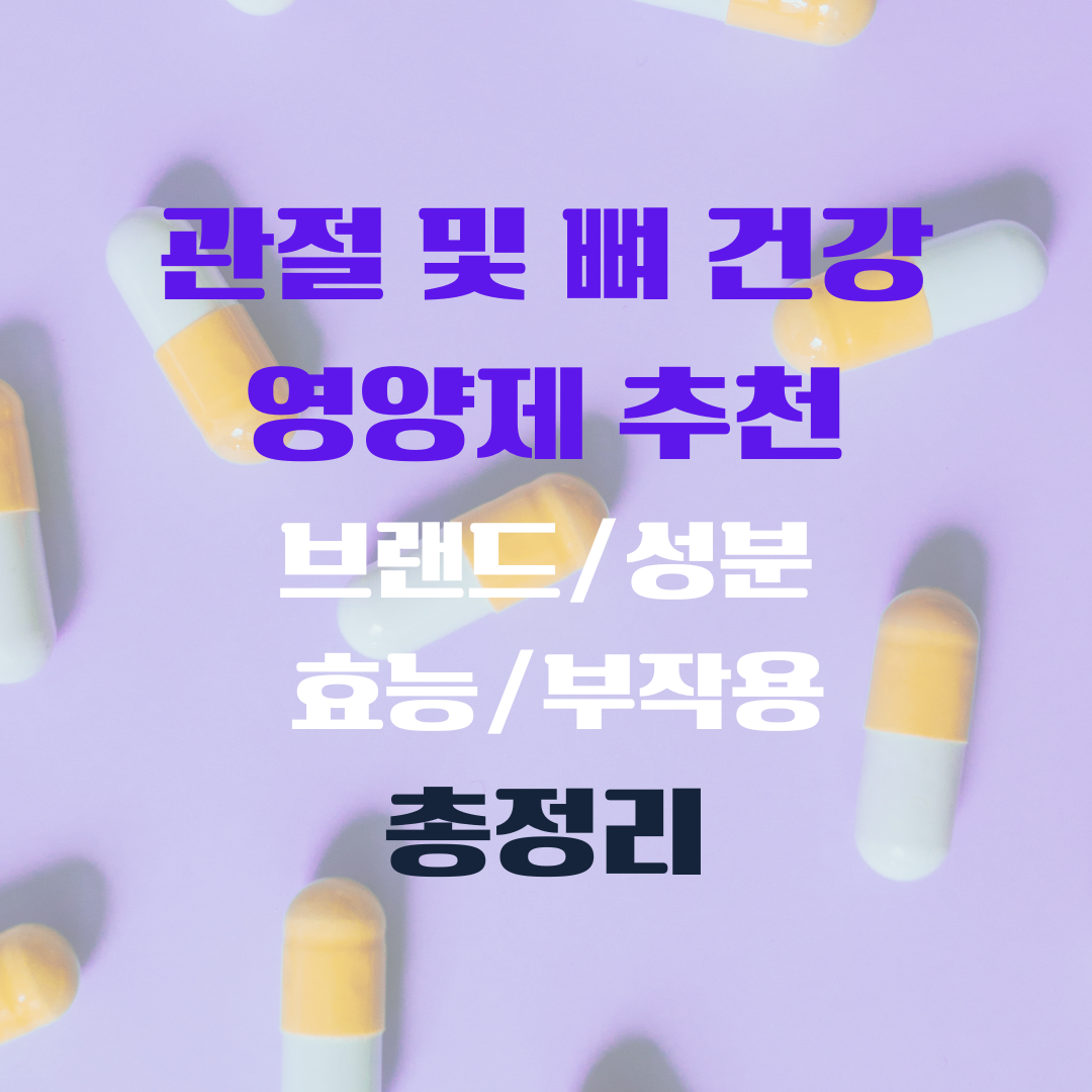 관절 및 뼈 건강 영양제 추천 브랜드 성분 효능 부작용 총정리