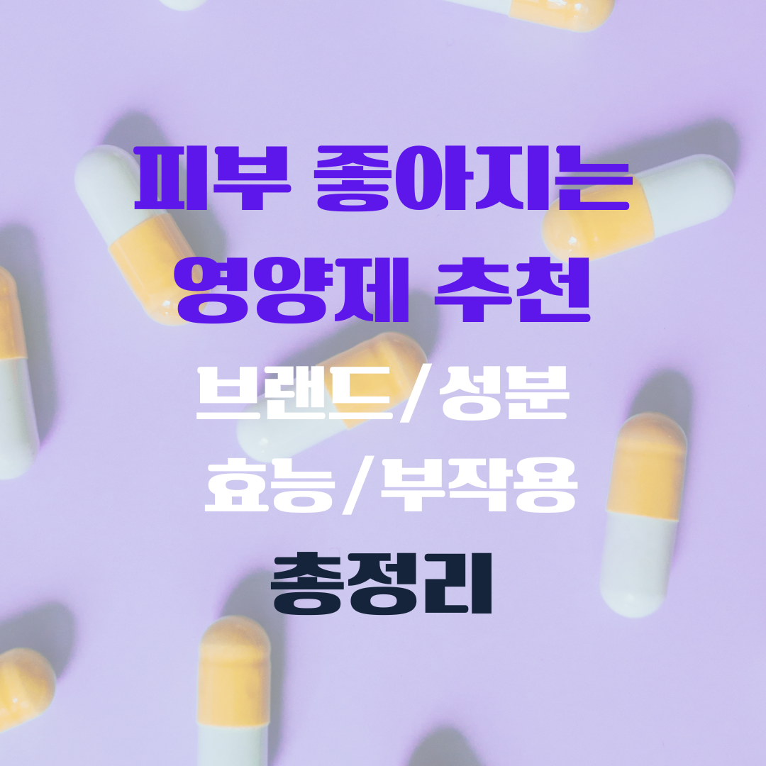 피부 좋아지는 영양제 추천 브랜드 성분 효능 부작용 총정리